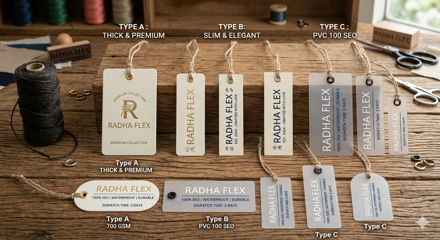 Custom Thick Cardstock Garment Tags | Heavyweight Clothing Labels for Premium Brands
