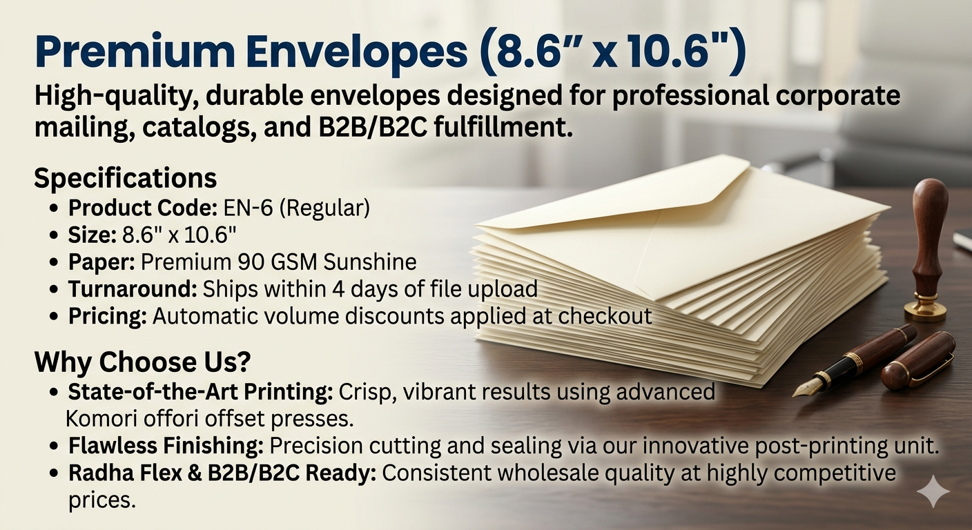Premium Envelope Printing (8.6" x 10.6") - Image 2